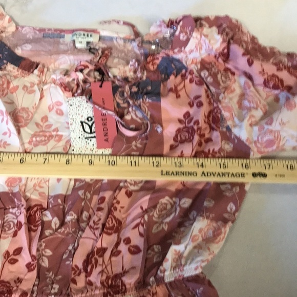 Andrée by unit womens M long sleeve dress floral multicolor lined skirt boho - Picture 12 of 14